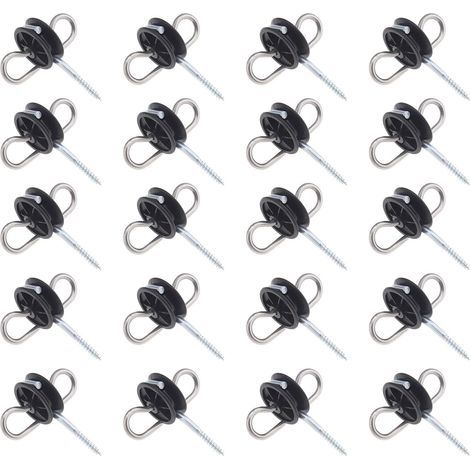 20 Stück Doppelösen-Ankergriffisolatoren für niederohmige Elektrozäune (1/5)