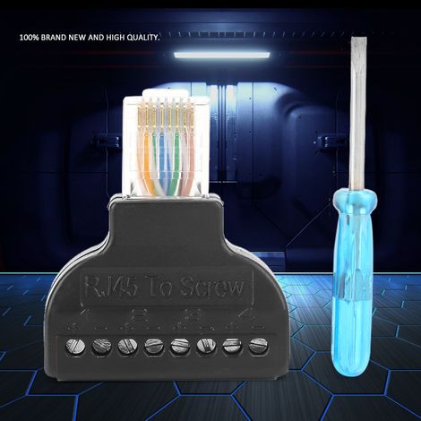 Adaptateur RJ45 Mâle vers Bornier à Vis 8 Broches, Convertisseur pour Caméra CCTV, Lot de 2 (1/5)