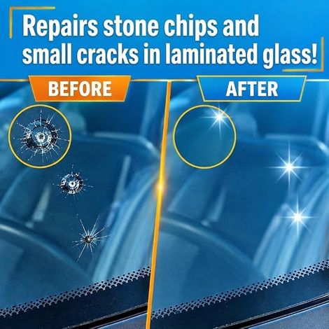 ATG Reparation Pare Brise avec résine de réparation de Pare-Brise pour réparer Les éclats de Fissure de Pare-Brise de Voiture - Réparation des impacts de Pierres sur Le Pare-Brise avec Lampe UV (1/3)