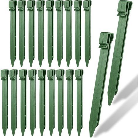 Lot de 20 ancrages en plastique pour bordures de pelouse, piquets en plastique pour fixer les briques anti-mauvaises herbes, les bordures paysagères, les tentes et les bordures de pelouse (1/5)