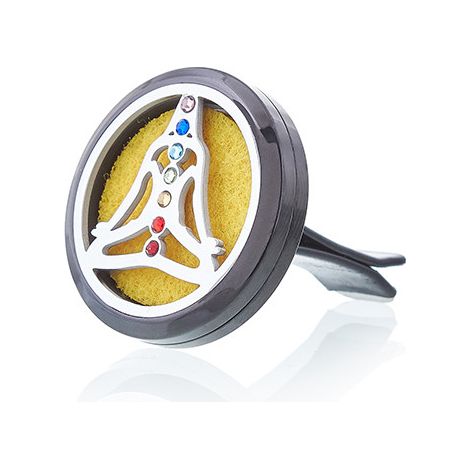 Kit Diffuseur Voiture - Chakra Yoga en Étain - 30mm- Vendu par 1 (1/4)