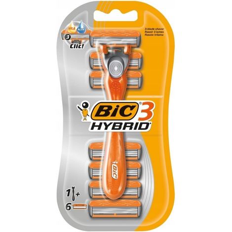 Rasoio ibrido BiC 3 e 6 lame di ricambio 1 pz.