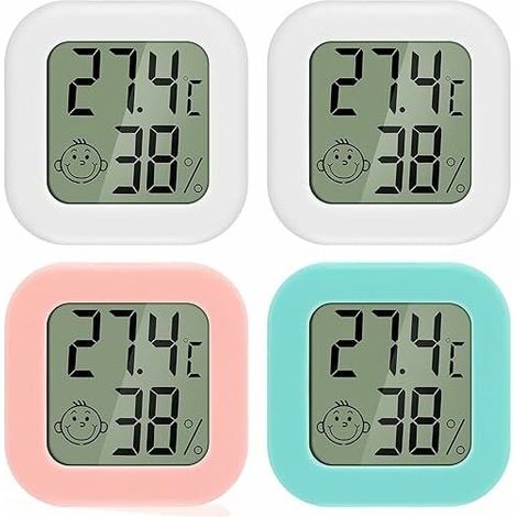 Termómetro Higrómetro - Pantalla LCD Digital - Precisión ±1,0 ℃ ±5 % HR - Medición Temperatura y Humedad - Montaje Mesa o Pared - 1 Unidad (1/4)