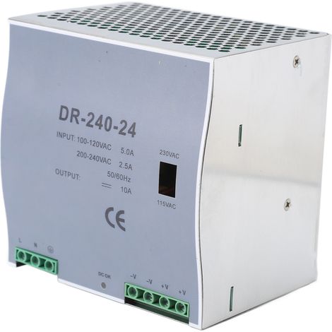 240-W-Wechselstrom-/Gleichstromwandler, DIN-Schienen-Schaltnetzteil, 100–120 V, 200–240 V, Überlastschutz, 24-V-Ausgang (1/5)