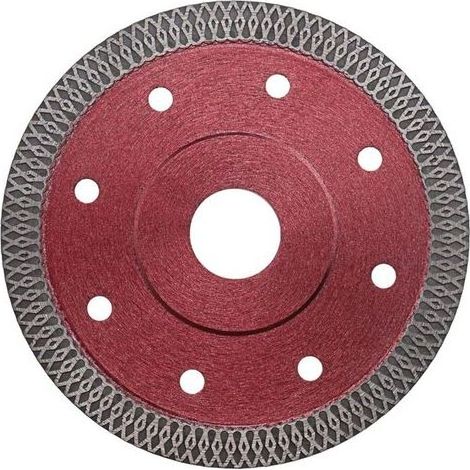 Pair Disque de coupe diamant fin 115 mm rouge pour meuleuse d'angle coupe porcelaine, carrelage, granit, marbre, céramique, pierre, brique (1/5)