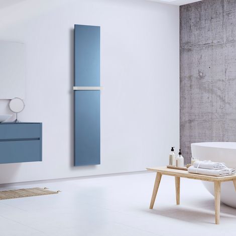Radiateur électrique Monochrome - coloris bleu intense - 800 Watts - 180 x 40 cm vertical (1/4)