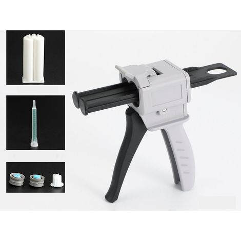 Pistolet Distributeur Époxy 50 ml, AB Pistolet à Colle Époxy Poignée Applicateur pour Mélange Colle, Ratios 1:1 (Pistolet)