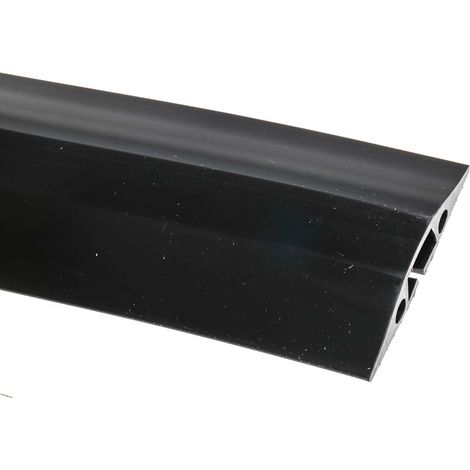 Protège câble RS PRO, Ø interne: 14mm 14 x 9mm, long.: 1.8m, larg.: 68 mm, PVC Noir ( Prix pour 1 ) (1/3)