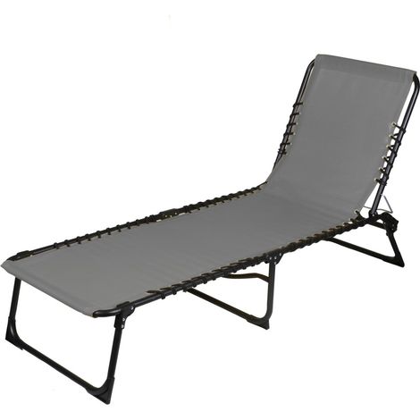 Tumbona / Hamaca de color gris 187x85x56 cm (1/2)
