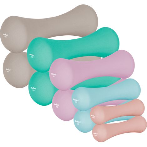 Set di manubri in ghisa neoprene da 21 kg (2x0,5 kg + 2x1 kg + 2x2 kg + 2x3 kg + 2x4 kg), Rebel Active (1/5)