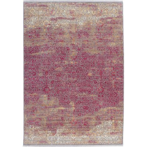 Tapis Vintage à Poils Courts "Antigua" Orange & Rouge 120 x 170 cm (1/4)
