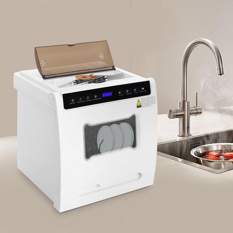 Lave-Vaisselle Portable 1100W Mini Lave Vaisselle De Comptoir Avec écran Tactile 52dB,Pour Famille, Appartement, Dortoir