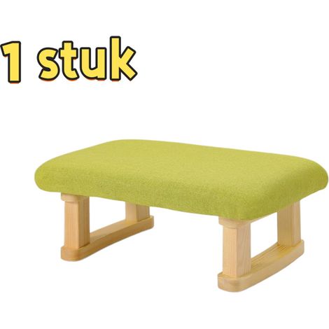 1 marchepied en bois massif - Revêtement en lin et coton - Coloris matcha - Conception durable - Usage polyvalent : convient aux bureaux, cuisines, salles de bains, salons et bureaux - Dimensions : 41 (1/5)