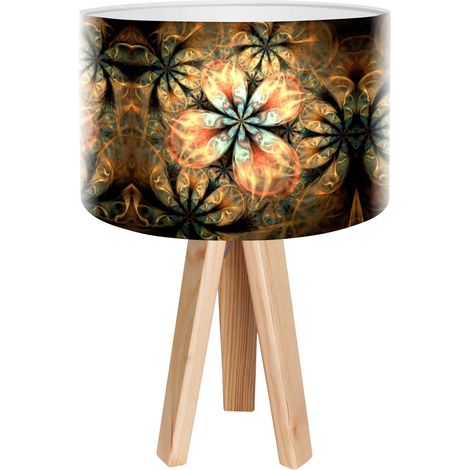 Lampe de chevet mandala foto-310 - Bois clair