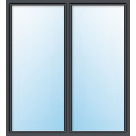 Meeth – Porte-fenêtre PVC triple vitrage 160x200 cm – 2 vantaux à battue – Isolation thermique Ud 0,9 W/m²K – Résistant aux intempéries (1/5)