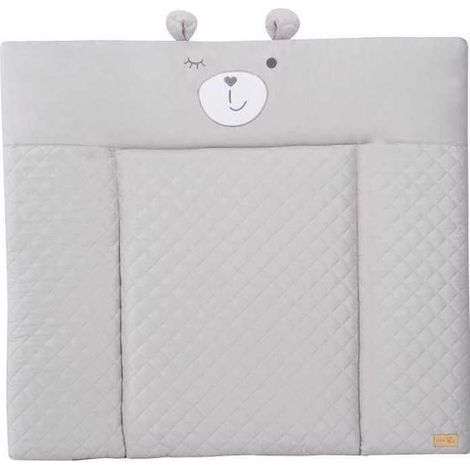 Matelas a langer - ROBA - Visage d'ours Sammy - 85 x 75 cm - Gris