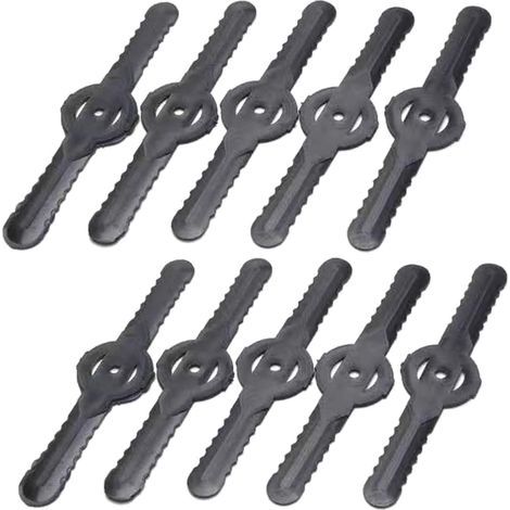 Remplacement des Têtes de Lame de Coupe-Herbe Tondeuse à Gazon Lames de Débroussailleuse Têtes de Lame De Désherbant（Plastic blade x 10） (1/5)