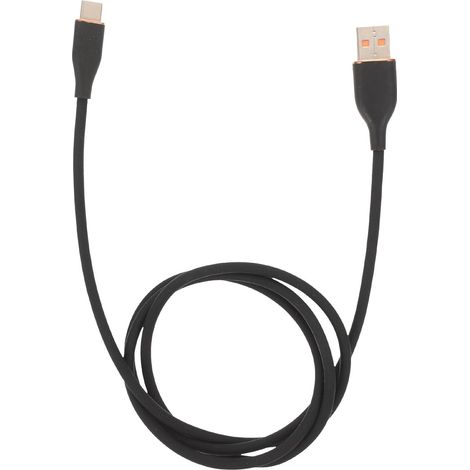 Câble USB Type-c Solide en Silicone Noir, Résistant la Traction, Charge Rapide 66w, Portable pour Téléphone (1/5)