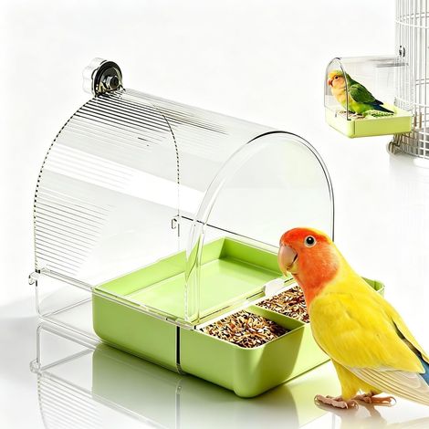 Baignoire pour cage à oiseaux, baignoire 3 en 1 avec bol, accessoire de cage à oiseaux, multifonction, baignoire à suspendre pour animaux de compagnie, perroquets, finons inséparables