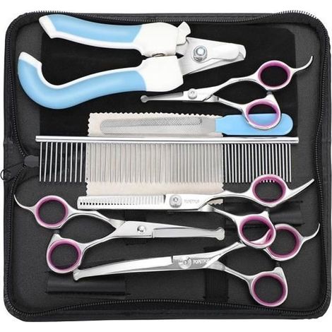 Stainless Steel Pet Dog Grooming Scissors Kit with Round Tips - Knot Cutter (1/4)