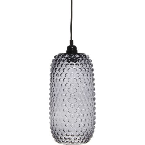 Lampe Suspension en Verre "Irina" 34cm Gris (1/4)