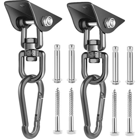 Heavy Duty Stainless Steel Ceiling Hook, 450 kg Capacity, 360° Rotation, Swing Hooks with Screw Fixing for Hanging Chair, Swing, Yoga Towel, Punching Bag, Hammock (1/5)