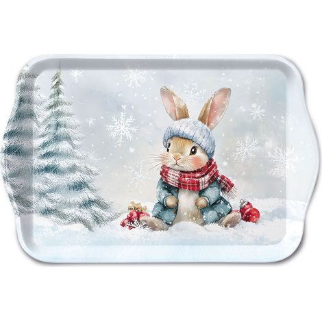 Mini-plateau en mélamine lapin dhiver (1/3)