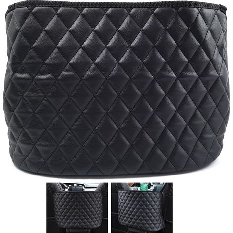 Rangement Siège Voiture Sac, Support de Sac à Main de Voiture de Grande Capacité D'organisateur de Dossier de Siège en Cuir (1/5)