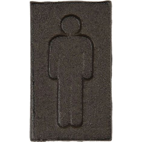 Plaque de porte WC signalétique hommes en métal marron 6x11cm (1/3)