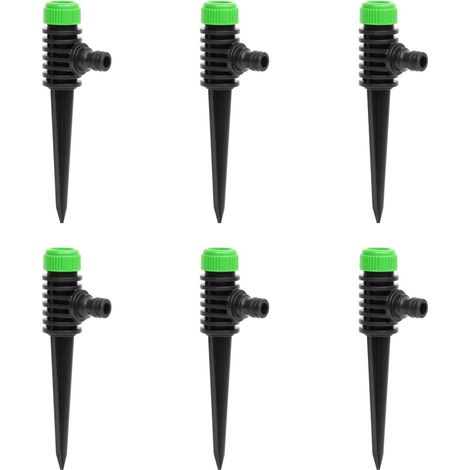 Aspersores giratorios 6 uds verde negro 3x6x19,5 cm ABS&PP