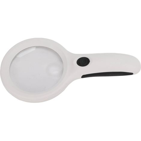 Loupe de poche portable avec lumière UV LED, poignée ergonomique, compacte et peu encombrante.