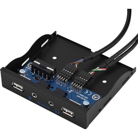 Floppy-Frontpanel, 3,5 Zoll, 2 Anschlüsse, USB 2.0, HD-Audio-Frontpanel, 9-polige Diskette auf 2 USB 2.0-Schnittstellen mit Audio-Mikrofon für Computer (1/5)