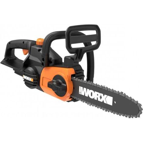 Worx – Tronçonneuse à batterie 20V – Guide-chaîne Oregon 25 cm – Vitesse de coupe 3,8 m/s – Lubrification automatique – Poids 2,9 kg (1/7)