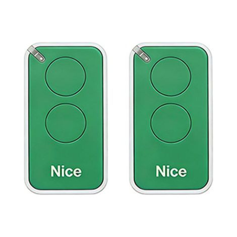 Lot de 2 télécommandes pour Nice INTI2B 433.92MHz, 2 canal, pour systèmes d'automatisation de portails et de garages, couleur verte