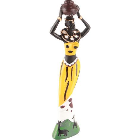 Afrikanische Frau Skulptur aus Kunstharz Statue Figur Heimdekoration Büroornament (1/5)