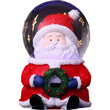 Boule De Neige - Santa Claus - Avec Lumières - Décoration De Noël Pour Intérieur - 1 Pièce (1/5)
