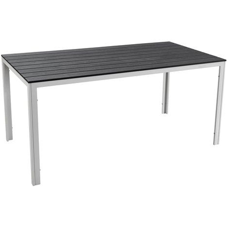 Amicasa SAK-156 Roma Tavolo da esterno in ferro bianco e piano in plastica antracite 156x78 cm colore Bianco e Antracite