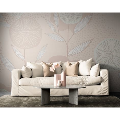 Papier Peint Minimaliste - Floral Pastel - 150 x 250 cm (1/2)