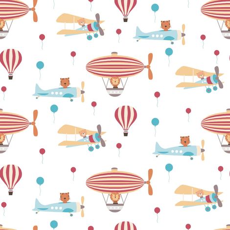 Kinder Tapete Profhome 381261 Vliestapete leicht strukturiert mit Tier-Motiven matt weiß rot blau beige 5,33 m2