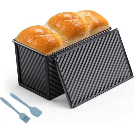 Praktisch zum Backen: Pinsel & Schaber aus Kohlenstoffstahl (450g), Toastform mit Deckel (1/5)