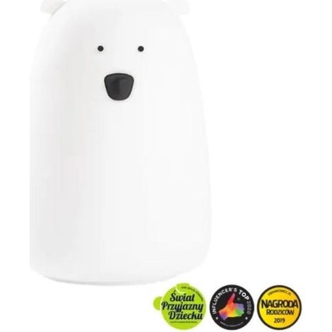 Grande lampada a forma di orsacchiotto in silicone, bianca