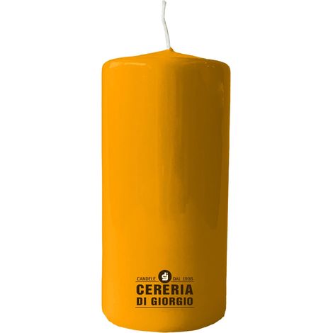 Bougie diamètre 7 cm hauteur 15 cm - Orange (1/5)