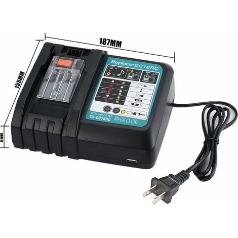 3A DC18RC Chargeur Li-Ion de rechange pour Makita 14,4 V 18 V BL1830 BL1840 BL1850 BL1815 BL1430 LXT400 EU Chargeur rapide (1/4)