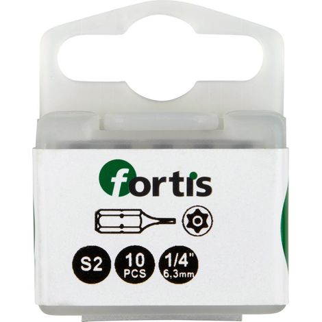 Bit zähhart 1/4" DIN3126 C6,3 T10x25mm mit Bohrung 10er Pack FORTIS (1/4)