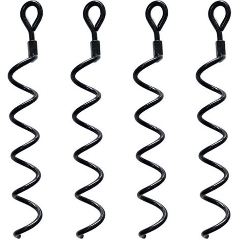 Ahlsen 38,5 cm Spiral-Erdboden-Hochleistungs-Schuppenanker-Set, ideal als Hunde-Anbindepfosten zur Sicherung von Haustieren, Zelten, Markisen, Schuppen, 4 Stück
