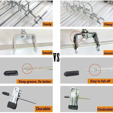 Cintres à pince pour vêtements – Lot de 15 cintres robustes en plastique rigide, idéaux pour jupes, pantalons et enfants (1/3)