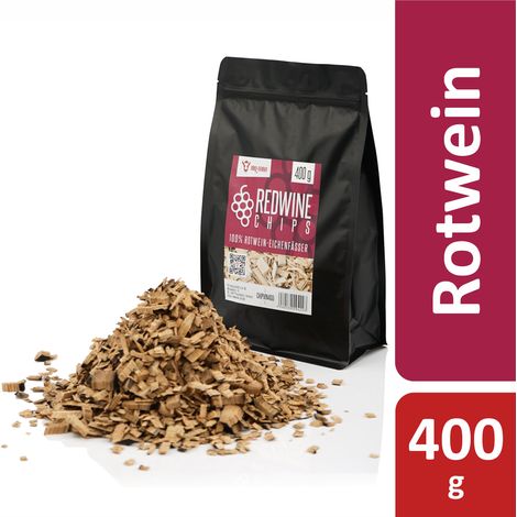BBQ-Toro Redwine Smoker Chips 400 g ricavato da botti di quercia da vino rosso al 100%