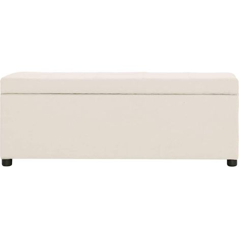 Maison Exclusive - Panca con Vano Portaoggetti 116 cm Crema in Poliestere (1/5)
