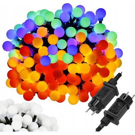 LUCI DI NATALE A SFERA 200LED MULTICOLORE A CORRENTE PER ALBERO DI NATALE GIRLANDA 17,5m (1/5)