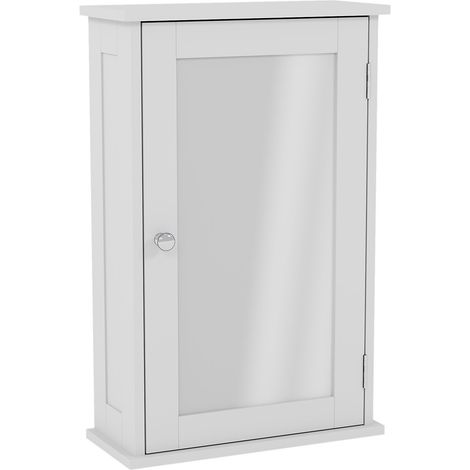 Priano 1 Door Bathroom Cabinet Mirrored Wall Mounted Cabinet, White
